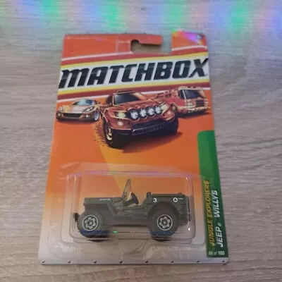 Matchbox 1/64 Diecast Jungle Explorers Military Green Jeep Willys • $3.90