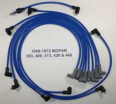 1959-1972 MOPAR BIG BLOCK 383-400-413-426-440 BLUE Spark Plug Wires-POINTS USA • $55.66