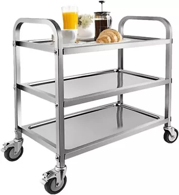 Zootopo 3 Tier Stainless Steel Utility Cart With Locking Wheels Kitchen Cart • $79.99