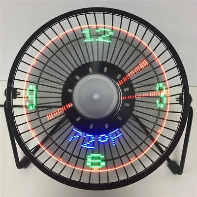 $29.99 • Buy Portable Desktop Fan LED USB Clock Fan With Real Time Temperature Cooling Fan
