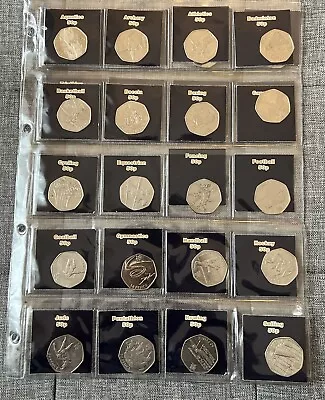 London 2012 Olympic 50p Coin Full Set - 29 Coins With Completer Medallion • £75