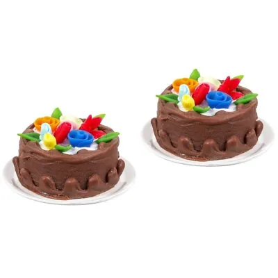  2 Pack Mini Cupcakes Resin Simulation Dessert Fake Birthday Ornament • £12.99