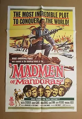 MADMEN OF MANDORAS 1963 Orig 27x41 1-sheet  They Saved Hitler's Brain  63/283 💀 • $33.88