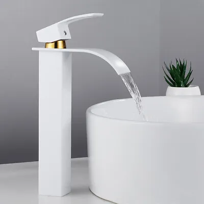£30.99 • Buy Tall Waterfall Bathroom Tap Basin Mixer Taps Counter Top Brass Faucet F5