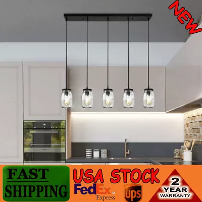 Mason Jar Chandelier Kitchen Island Lighting Metal Glass Pendant Light Fixture  • $68.40