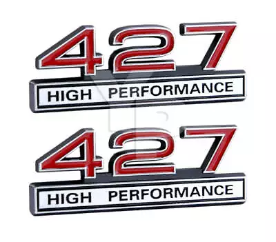 427 7.0 Liter Engine High Performance Emblems In Chrome & Red - 4  Long Pair • $22.67