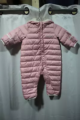 Eddie Bauer 3 Month Infant Down Insulated Poly Sherpa Lined Snowsuit Blush Pink • $49.97