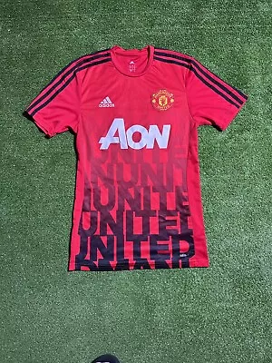 MANCHESTER UNITED 2016 Training FOOTBALL SHIRT SOCCER JERSEY ADIDAS Size Small • $25