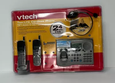 Vtech 2 Line Cordless Phone Digital Answering System 2 Handsets 2.4 Ghz 20-2489 • $39.99