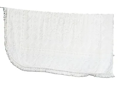 Bates George Washington's Choice King Bedspread Antique White 96 X 108 Scalloped • $128.95