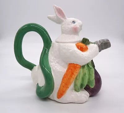 Bunny Rabbit Easter Spring Hand Painted Porcelain Teapot Tea Pot • $35