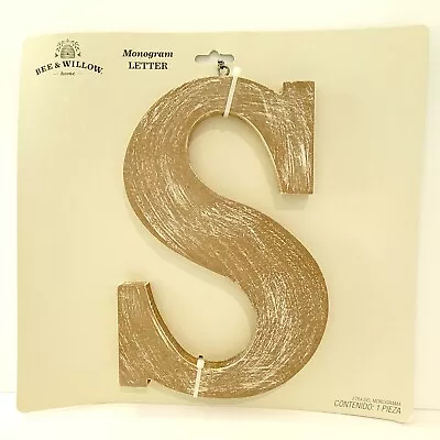 Large 9  Wooden Rustic Letter S Wall Hanging Decor Bee & Willow Home Initial  • $11.01