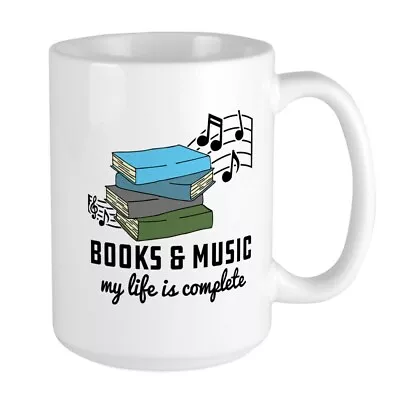 CafePress Books And Music Coffee Mug Large 15 Oz. White Coffee Cup (186923401) • $20.99