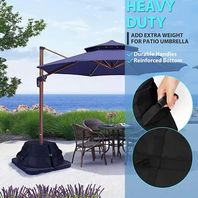 Umbrella Base Weight Round Heavy Duty Sand Bags Weatherproof Umbrella Stand ✍ • $28.19