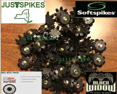 54 New SMALL METAL THREAD   BLACK WIDOW  Golf Spikes  Softspikes Justspikes • $47.85