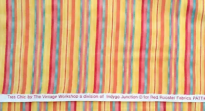 Tres Chic Vintage Workshop Indygo Red Rooster Fabric 1.5 Yds • $10.75