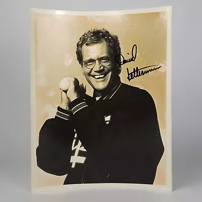 Vintage David Letterman Signed 8x10 Photograph Holding Baseball Bat Autograph • $40