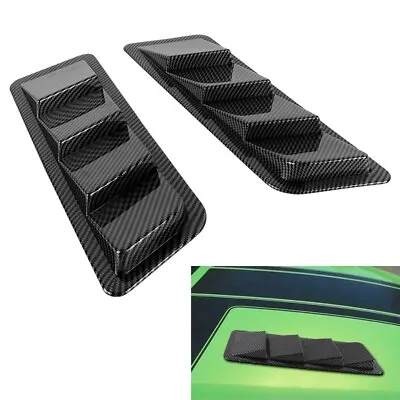 2x Carbon Look Car Hood Vent Scoop Louver Scoop Cover Air Flow Intake Universal • $18