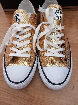 Gorgeous Converse Leather  Chuck Taylor  Metalic Ox In Gold Size 5 • £20