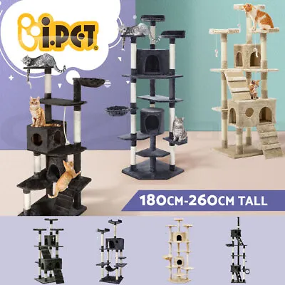 I.Pet Cat Tree Tower Scratching Post Scratcher Trees Wood Condo House Bed Toys • $103.95