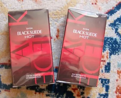 2 X Avon Black Suede Hot  EDT/Eau De Toilette/Aftershave - 75ml New & Boxed (AA) • £24.99