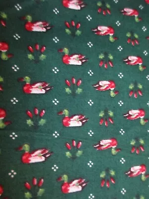 1 Yd New Cotton Fabric Red Green Tiny Ducks Mallards Older? VIP Cranston Green • $7