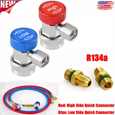 Automotive AC R134a Quick Coupler Connector Adapter High & Low Side 1/4 SAE HVAC • $13.99