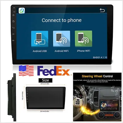 10  2Din Android 7.1 Quad-Core Car Stereo Radio GPS Navi 3G 4G WiFi Mirror Link • $127.66