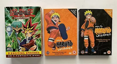 Yu-Gi-Oh! Volumes 1 2 3 DVD Boxset & Naruto Unleashed Series 1.1 1.2 Manga Anime • £11.99