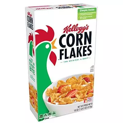 Kellogg's Corn Flakes Breakfast Cereal Original Fat-Free 18 Oz Box [6-Boxes] • £58.49