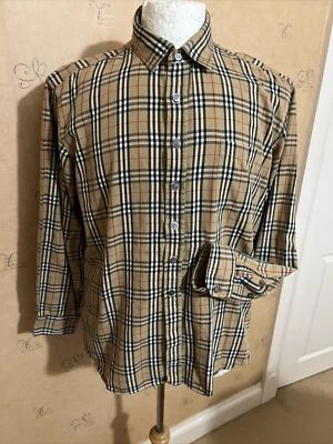 £21 • Buy Burberrys Shirt Xl Fit M L Nova Check Brown Black White Red Logo 46 Ch