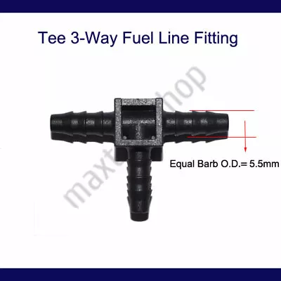 Tee 5/32  Inch 4mm Fuel Line Hose Barb Fitting Connector Splitter Joiner Adapter • $2.84