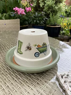 Flower Pot Ashtray - Terracotta Pot Dia 15 Pot - Gardening Decals Cream Pot • £14.99