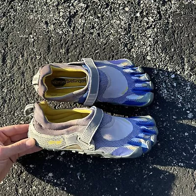 Vibram FiveFingers Blue Yellow Shoes Outdoor Shoes Size 42 EU 9 US • $50