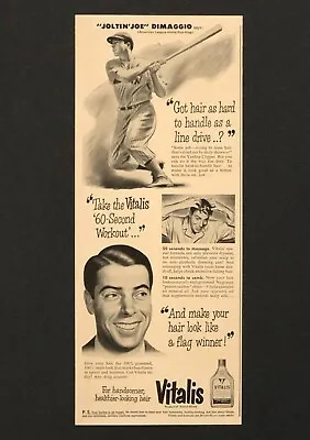 1949 Vitalis Joe DiMaggio Advertisement New York Yankees Hair Vintage Print AD • $10.99