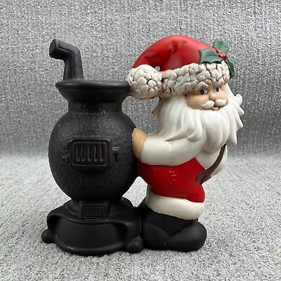 VTG Ceramic Santa Figure Pot Belly Stove Glenview Mold Rustic Christmas 70s 80s • $23.99