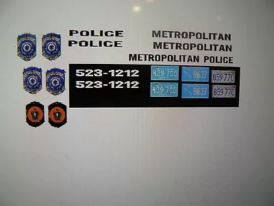 Metropolitan Police Mass  Old School Patrol Car Decals 1:18 • $13.99