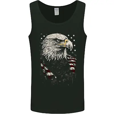 American Eagle With USA Flag Mens Vest Tank Top • £12.49
