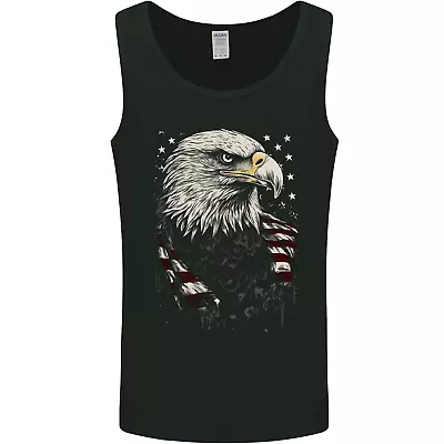 American Eagle With USA Flag Mens Vest Tank Top • £12.49