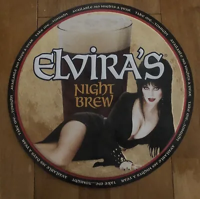 ELVIRA MISTRESS OF THE DARK Original Night Brew Tin Sign 17  Diameter • $105