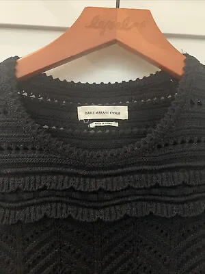 £39 • Buy ISABEL MARANT ETOILE Womens Black Crochet Jumper - UK Size 8 36 Bobble Textured