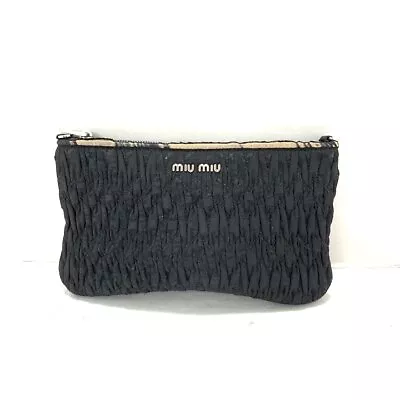 Auth Miumiu - Black Chemical Fiber Pouch • $73