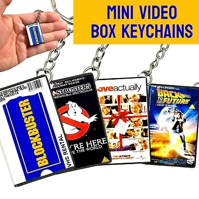 Miniature Nostalgic VHS Movie Box Film Customised Keyring - Unique Keychain • £4.84