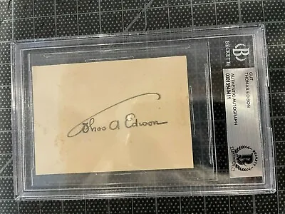 1915 Thomas Edison Inventor Signed 2.5x3.5 Cut + Original Envelope  Jsa Beckett • $3250