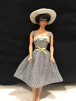 For Barbie Homemade Clone Vintage Style Summer Dress W/TLC Vintage Hat No Doll • $16.99