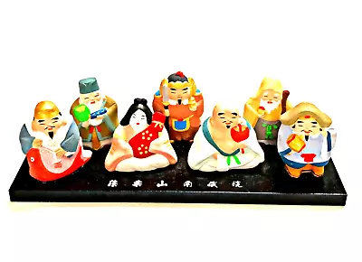 Japanese 7 Lucky Gods Shichifukujin Kokeshi Dolls Figurine Happiness Fortune Art • $39.59