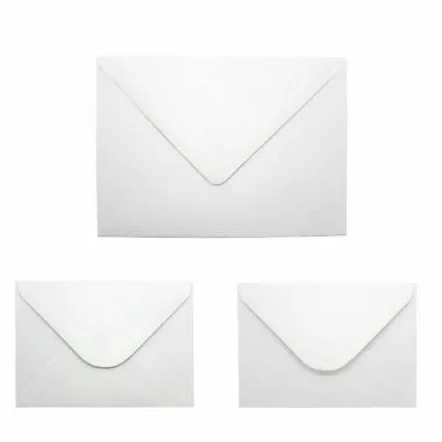 C5 C6 Envelopes White Gummed Plain Diamond Flap Small Cards Wedding Invitations • £5.74