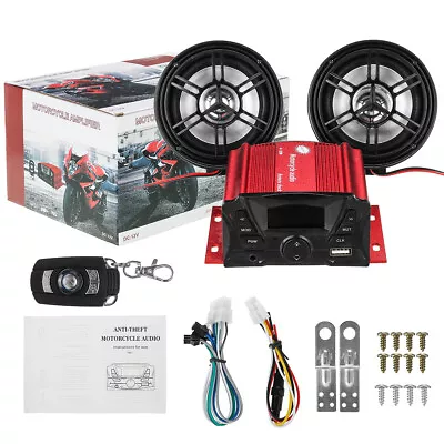 Bluetooth Motorcycle ATV 4 Wheeler Audio Stereo Speakers System FM Radio USB MP3 • $46.99