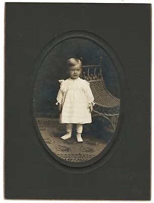 Very Nice Cabinet Photo Early 1900s - Young Boy In White Dress Chair Carpet OHIO • $8