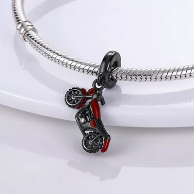 Motorbike Charm Bike Rider Retro Dad Son Genuine Sterling Silver 925 • £14.99